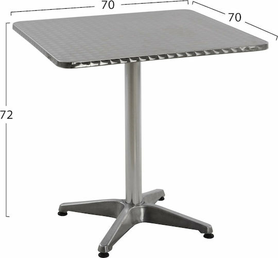 Τραπέζι Καφενείου Frodo 70x70x72 Ασημί