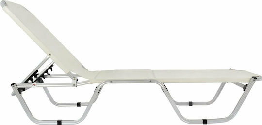 HomeMarkt Aluminum Beach Sunbed Ecru 190x60x30cm