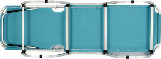 HomeMarkt Aluminum Beach Sunbed Light Blue 190x60x30cm