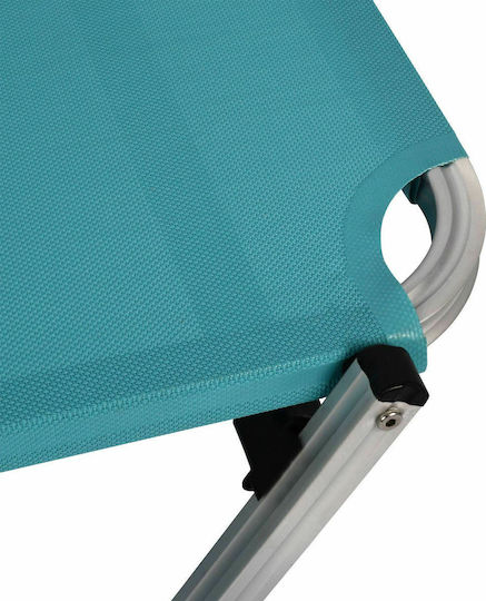 HomeMarkt Aluminum Beach Sunbed Light Blue 190x60x30cm