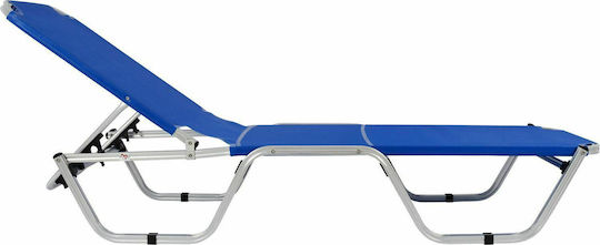 HomeMarkt Aluminum Beach Sunbed Blue 195x60x30cm