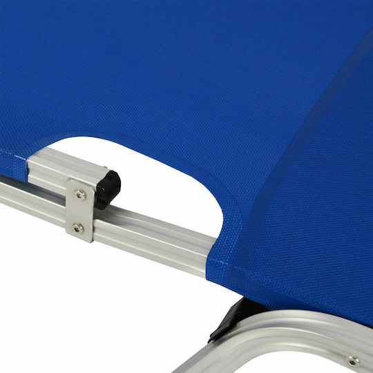 HomeMarkt Aluminum Beach Sunbed Blue 195x60x30cm