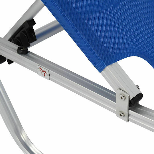 HomeMarkt Aluminum Beach Sunbed Blue 195x60x30cm