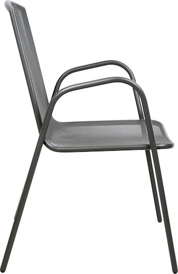 Outdoor-Stuhl Metallisch Elijah Anthracite 43x62x89εκ.