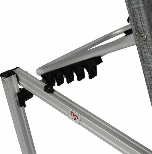HomeMarkt Corte Șezlonguri de Plajă Gri de Aluminiu 190x60x30cm. 1buc