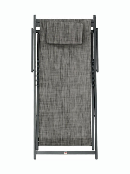 Deckchairs Alu Aluminum with Gray Fabric 99x59.5x97cm