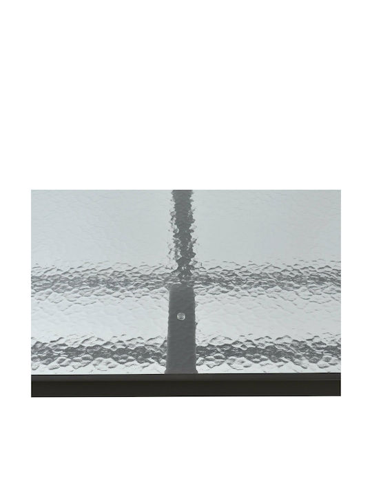 Bruno Outdoor Dinner Free Standing Table with Glass Surface and Metal Frame Brown 160x90x72cm