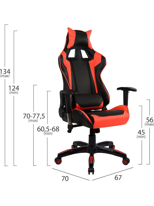 HomeMarkt HM1056.01 Gaming Chair with Adjustable Arms Red