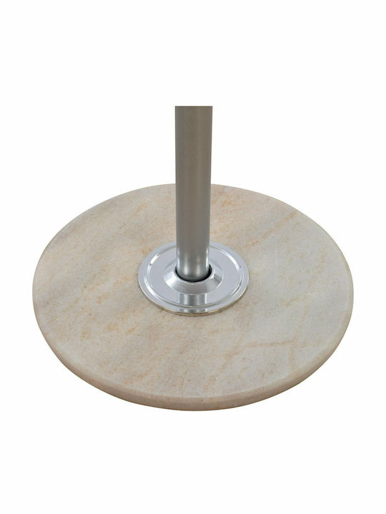 HomeMarkt Metallic Coat Rack with Umbrella Holder Silver Rotating with Marble Base Shia 37x37x170cm