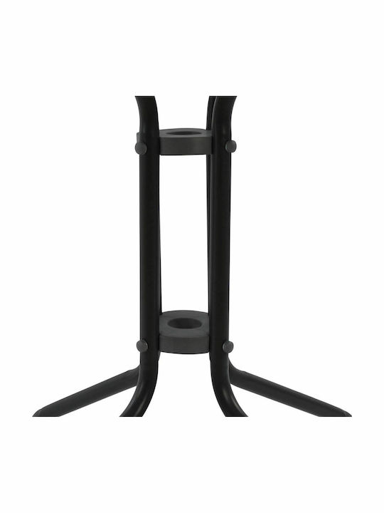 Figo Outdoor Dinner Table with Glass Surface and Metal Frame Gray 60x60x72cm