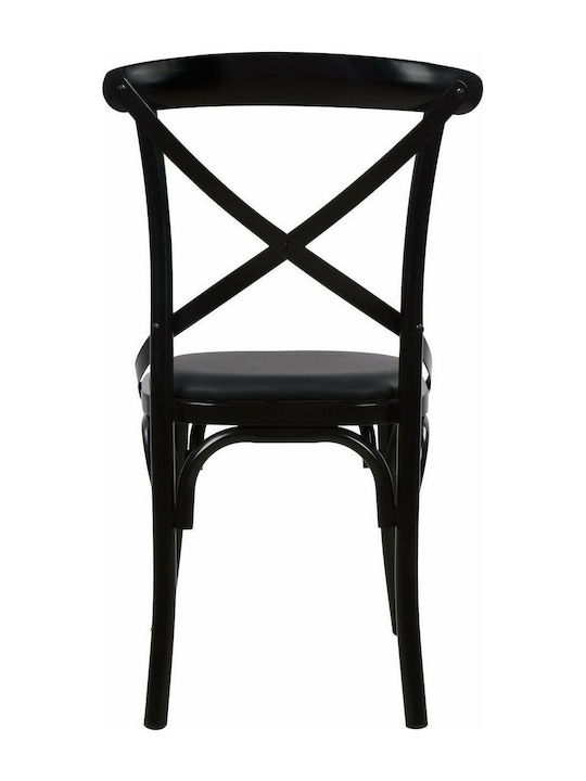 Ronnie Cafe Metallic Chair Black 51x50.5x90cm