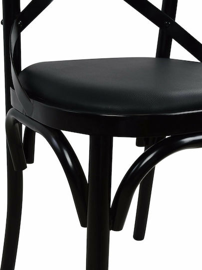 Ronnie Καρέκλα Καφενείου Μεταλλική Μαύρη 51x50.5x90εκ.