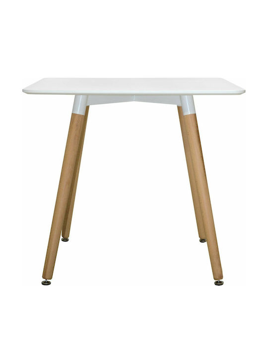 Minimal Tisch Küche Holz Weiß 80x80x74cm