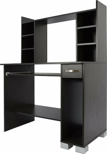 Computer Büro Charley Holz mit Bücherregal Zebrano 100x55x136cm