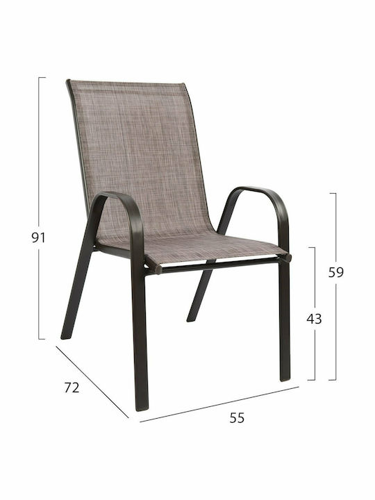 Dining Set for Small Outdoor Spaces Chairs 3 Pieces Brown