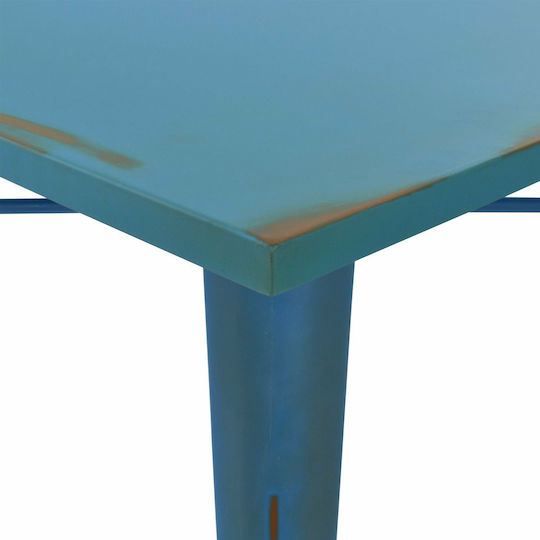 Auxiliary Outdoor Metal Table Blue 80x80x76cm