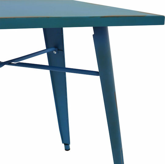 Auxiliary Outdoor Metal Table Blue 80x80x76cm