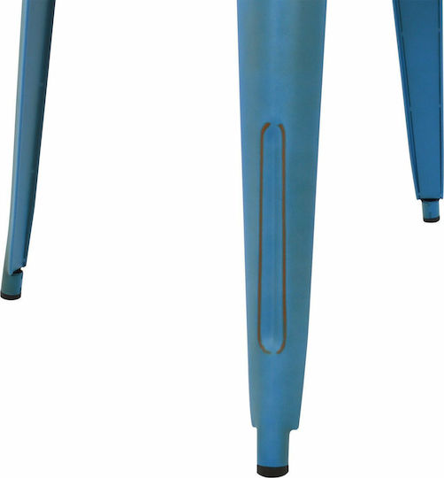 Auxiliary Outdoor Metal Table Blue 80x80x76cm