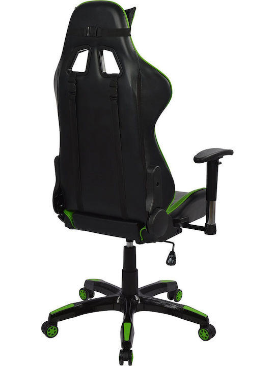 HomeMarkt HM1056.03 Καρέκλα Gaming Δερματίνης με Ρυθμιζόμενα Μπράτσα Πράσινη