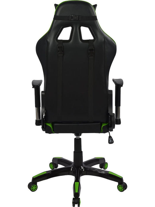 HomeMarkt HM1056.03 Καρέκλα Gaming Δερματίνης με Ρυθμιζόμενα Μπράτσα Πράσινη