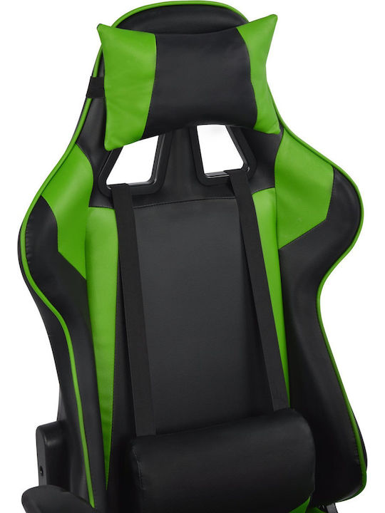 HomeMarkt HM1056.03 Καρέκλα Gaming Δερματίνης με Ρυθμιζόμενα Μπράτσα Πράσινη