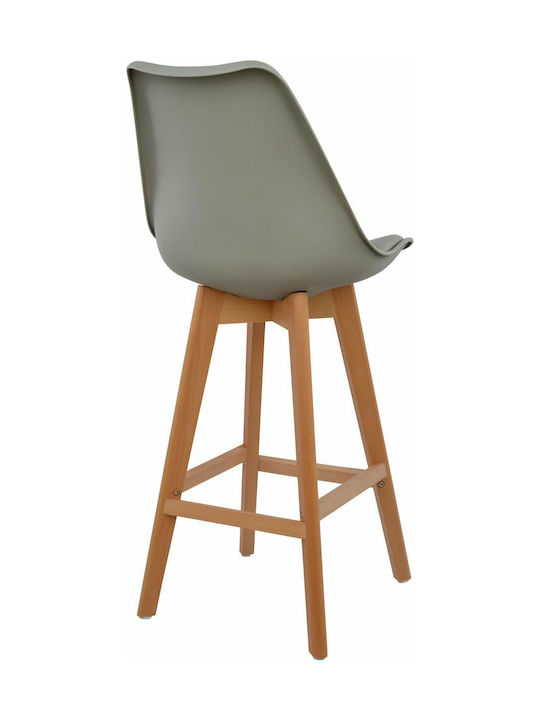 Vegas Polypropylene Bar Stool with Backrest Gray 4pcs 47.5x55x105cm