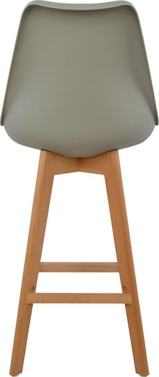 Vegas Polypropylene Bar Stool with Backrest Gray 4pcs 47.5x55x105cm