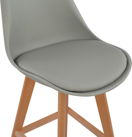 Vegas Polypropylene Bar Stool with Backrest Gray 4pcs 47.5x55x105cm
