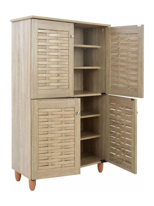 Ξύλινη Παπουτσοθήκη Kabira με 6 Ράφια Sonama Μ77xΠ34xΥ123cm