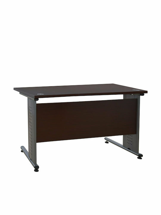 Birou Profesional Wenge Din Lemn Gri / Wenge Cu Picioare Metalice 120x72x75cm