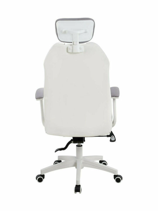 HomeMarkt Salena Executive Office Chair With Adjustable Arms Grey White