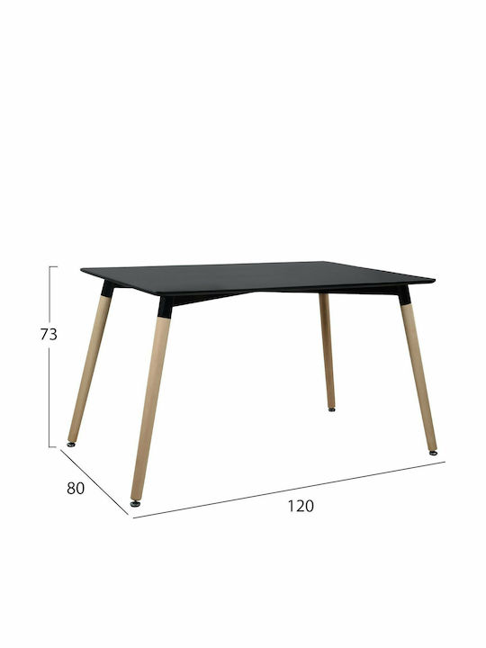 Esszimmer 5Stück Black 120x80cm