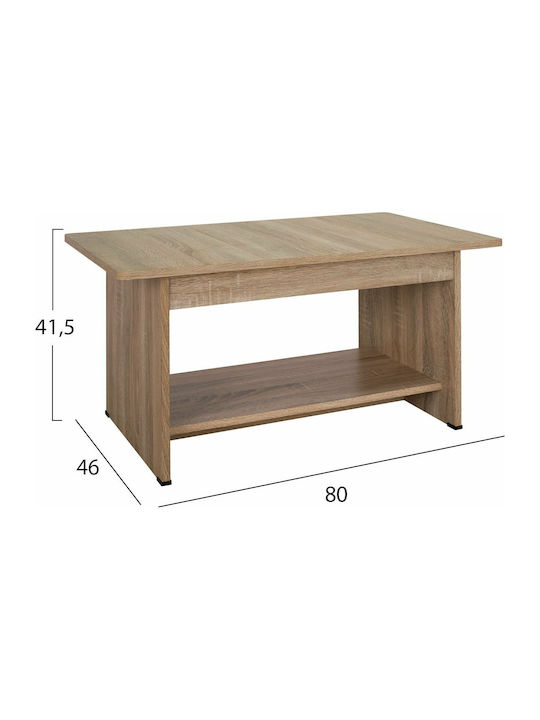 Rectangular Wooden Coffee Table Sonoma L80xW41.5xH46cm