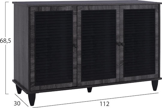 Дървен Обувна рафт McKenna с 3 рафта Zebrano Д112xШ30xВ68.5см