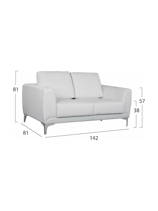Kenzie Doppelsitzer Sofa Künstliches Leder Weiß 142x81x81cm