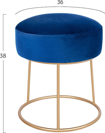 Hocker Für das Wohnzimmer Gepolstert mit Samt Karlo Blue 36x36x38cm