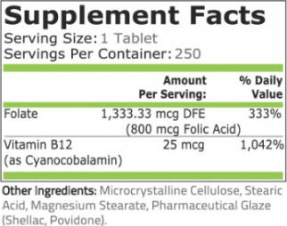 Pure Nutrition USA Folic Acid Витамин 250 Таблетки