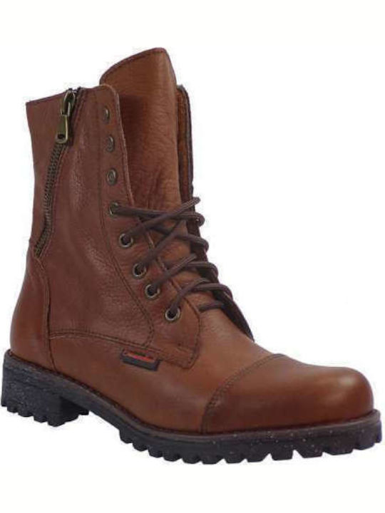 Leather Women's Ankle Boots Tabac Brown