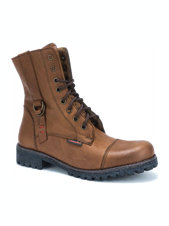 Leather Women's Ankle Boots Tabac Brown