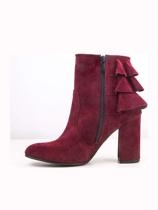 New Matic 520 Suede Women's Ankle Boots Burgundy