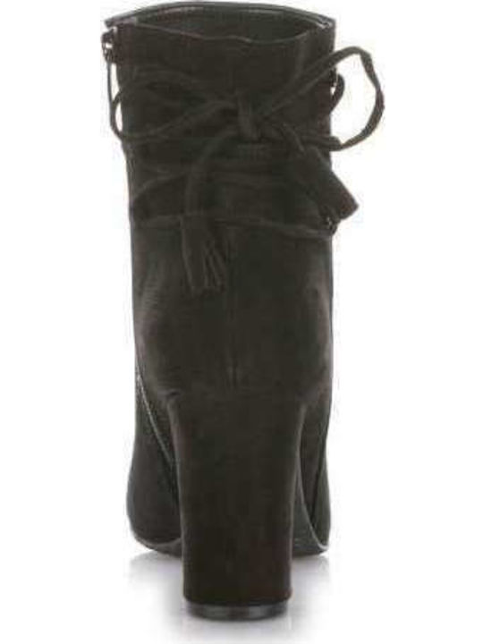 1743 Wildleder Stiefeletten Damen Schwarz
