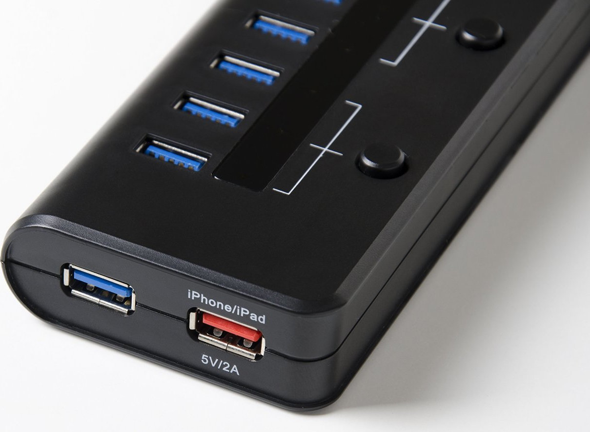 Sabrent USB 3.0 Hub 10 Θυρών με σύνδεση USB-A & Θύρα Φόρτισης (HB-B7C3 ...