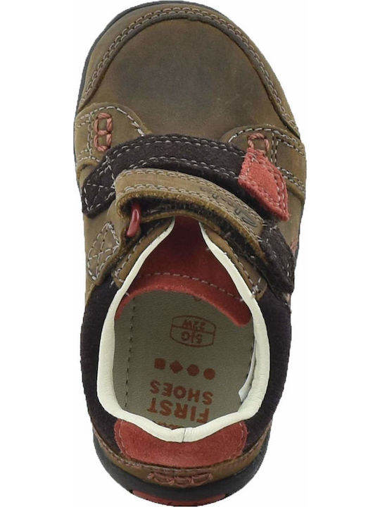 SOFTLY TO FST Παιδικά Sneakers Ανατομικά με Σκρατς Καφέ
