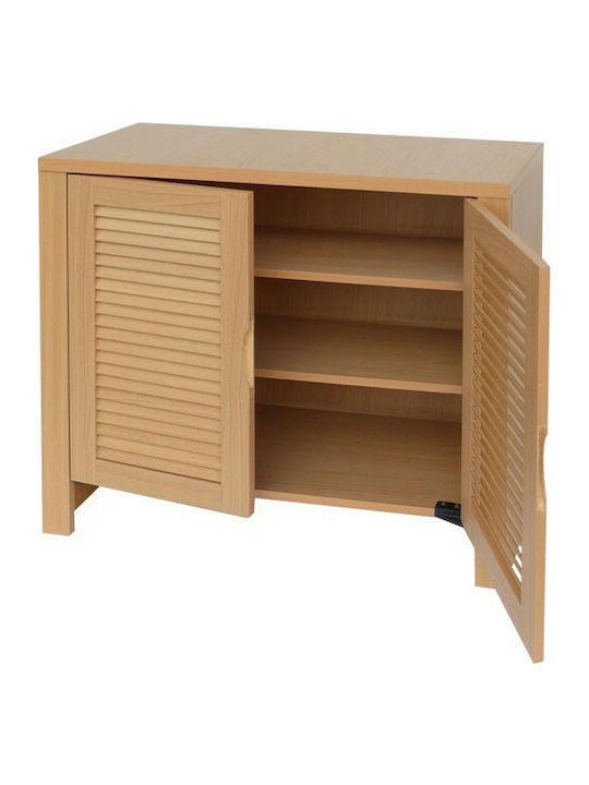 Organizatoare Pantofi Din Lemn Cu 3 Rafturi Bej L80xA32xÎ70cm