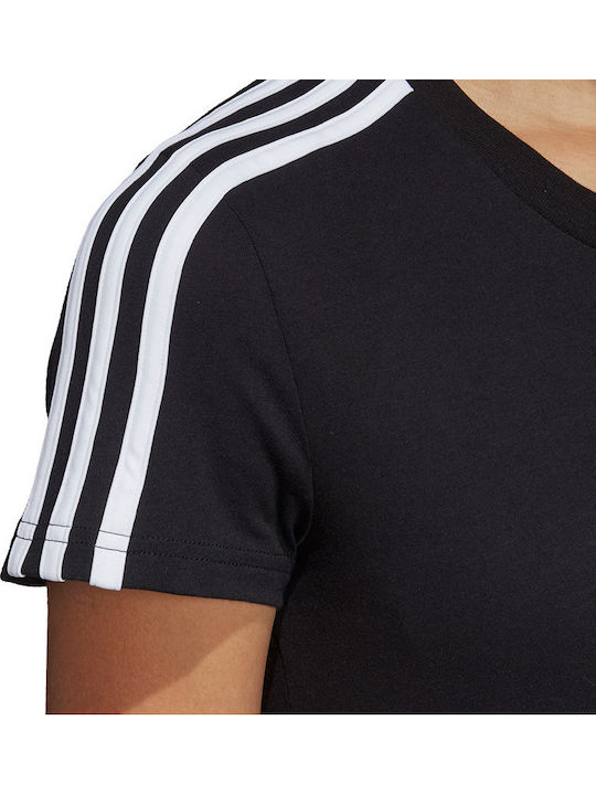 Essential 3-Stripes Slim Damen T-Shirt Schwarz