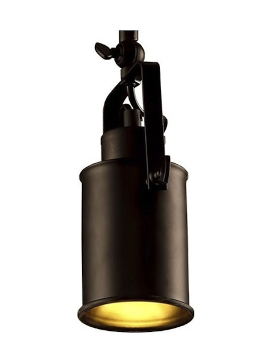GloboStar Industrial Hollywood Spot with 4 Lights and with Socket E27 in Black Color