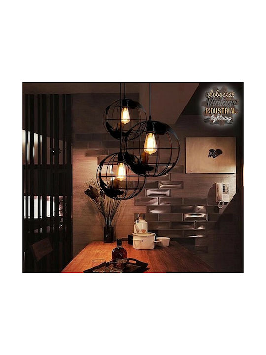 GloboStar Earth Pendant Light Black with Socket E27 30cm