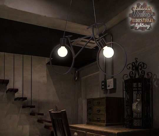 GloboStar Bike Black Ceiling Light with E27 Socket 67x3.5x41cm