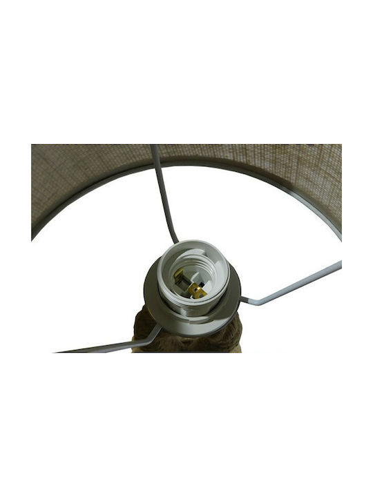 GloboStar Monkey Fist Vintage Tischlampe aus Seil für Fassung E27 mit Beige Schirm und Braun Basis