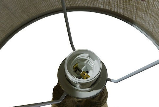 GloboStar Monkey Fist Vintage Table Lamp from Rope for Socket E27 with Beige Shade and Brown Base